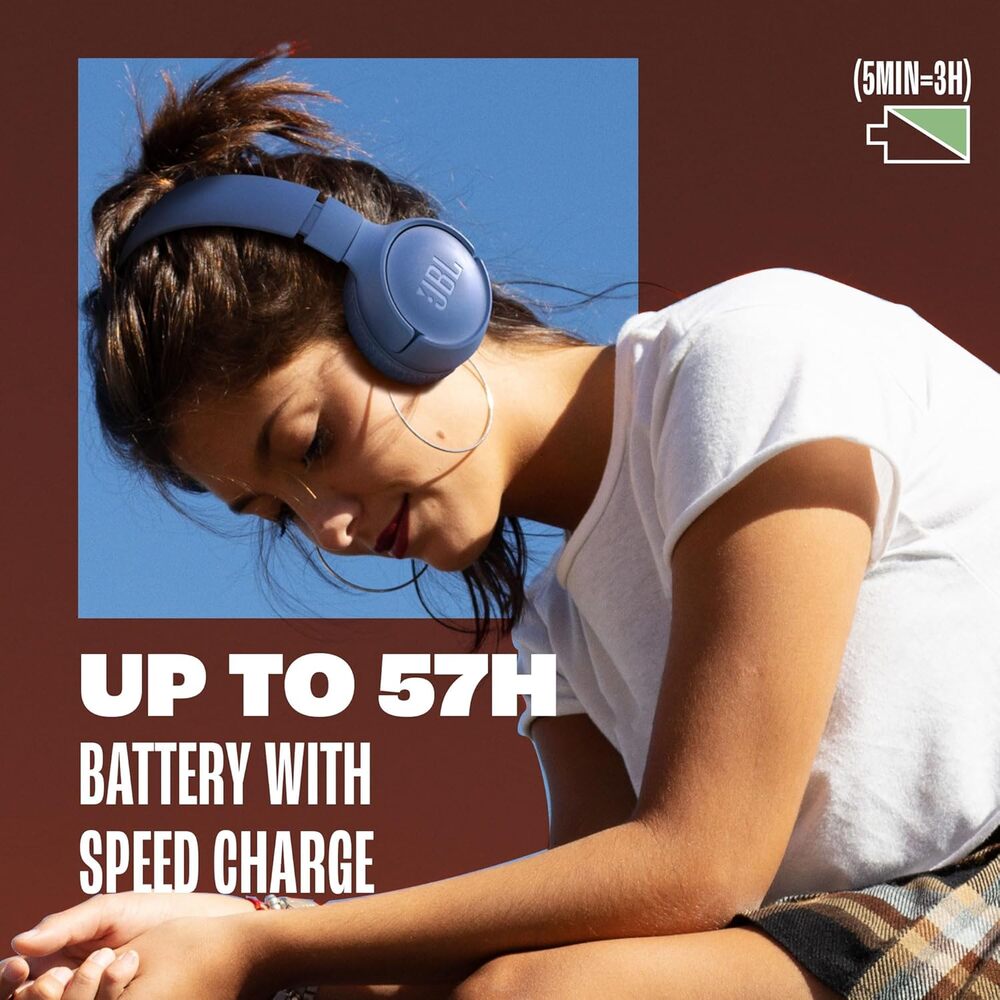 JBL Tune 520BT, Wireless On-Ear Headphones, Up to 57H Battery Life, Speed Charge - Picture 2 of 4